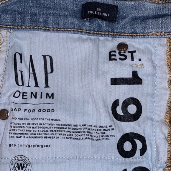 GAP true skinny raw hem distressed jeans sz 28 - Picture 4 of 12